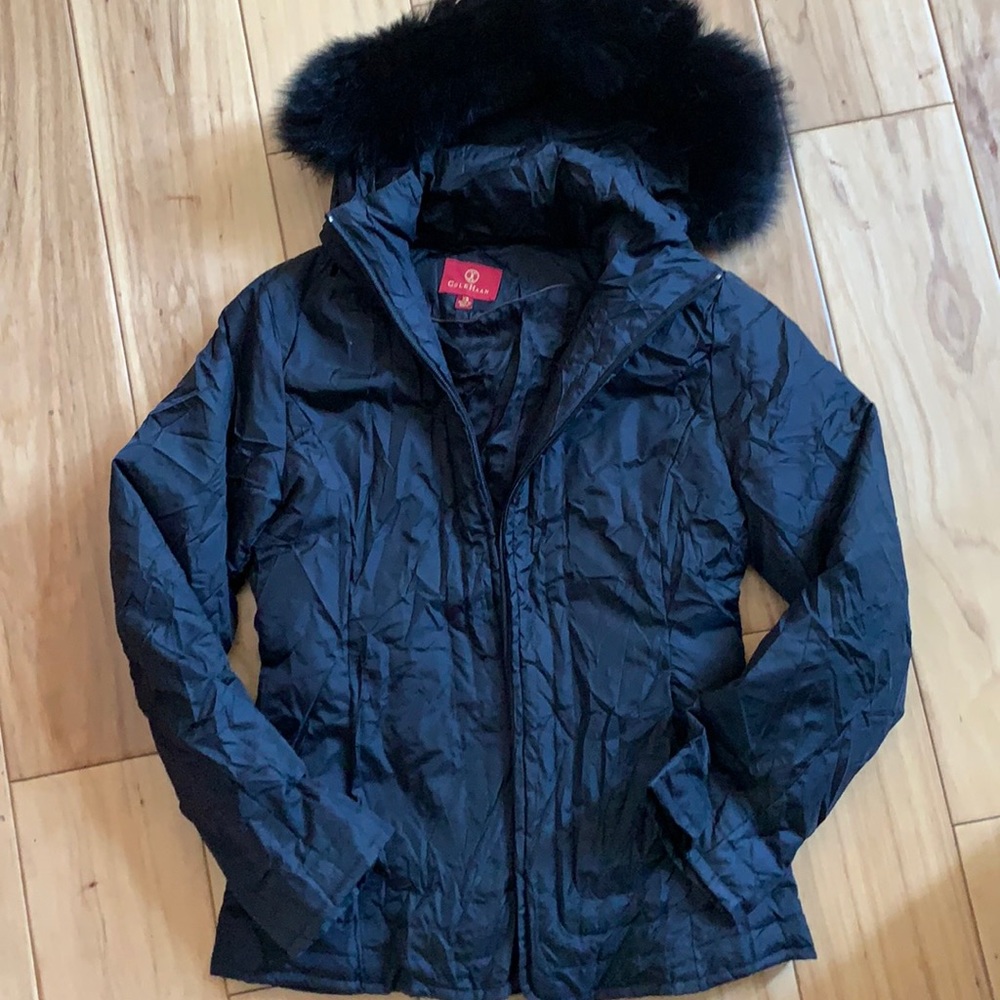 Cole haan puffer jacket with fur hood xs